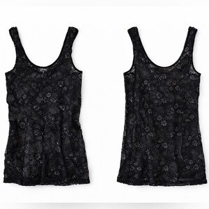 Vintage Guess Sparkly Lace Sheer Top